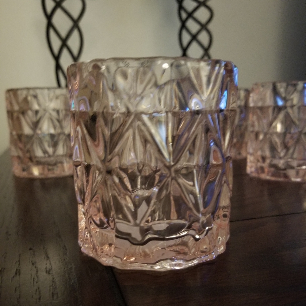 Pink set of 6 candle holders